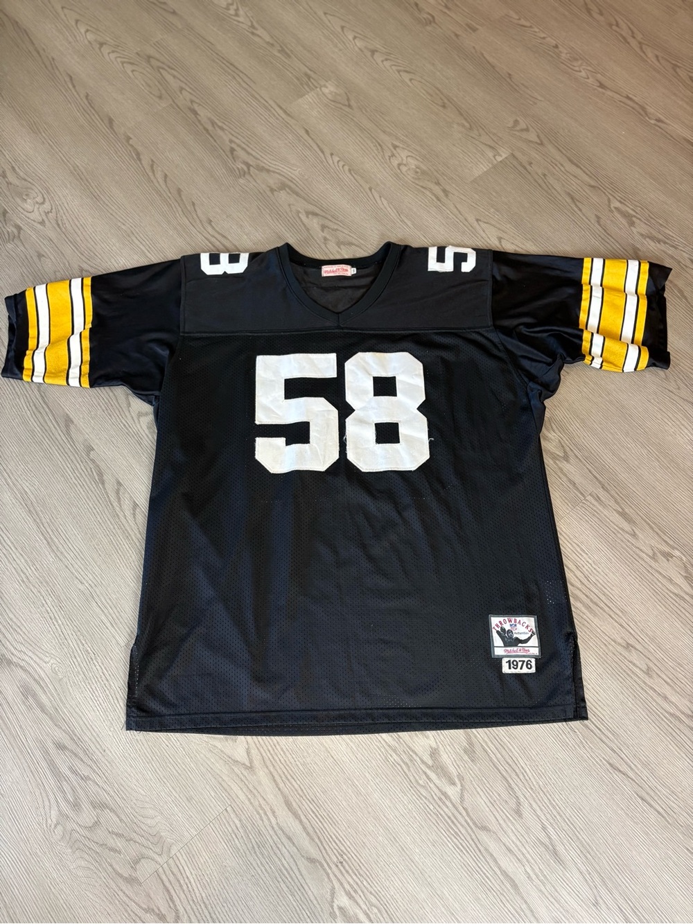 VTG Mitchell & Ness Black and Yellow Football Jersey - Jack Lambert